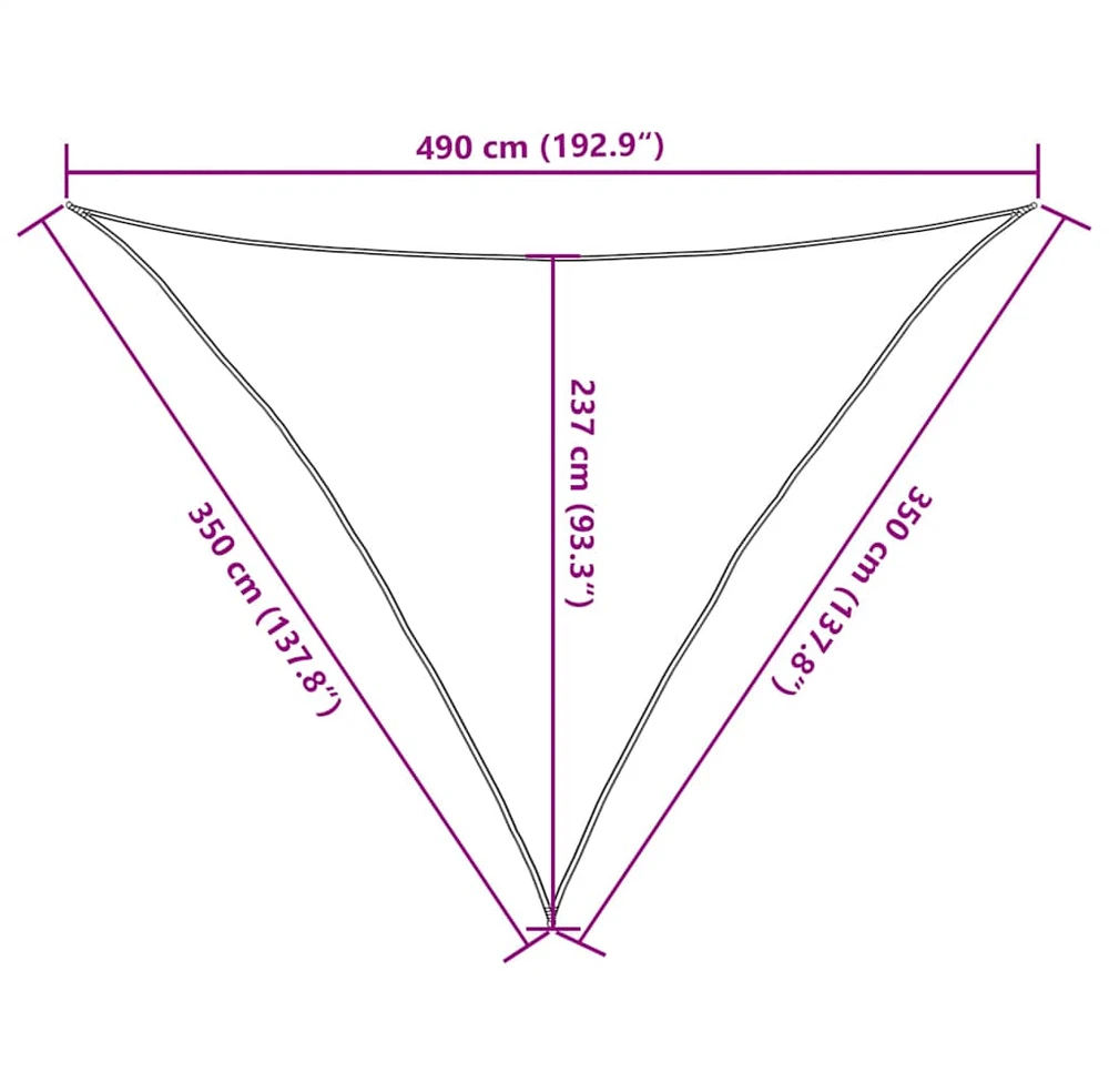Saulės skėtis, 160 g/m², trikampė, smėlio spalvos, 3,5x3,5x4,9 m, HDPE