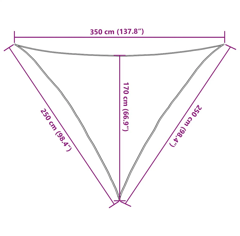 Saulės skėtis, 160 g/m², trikampė, smėlio spalvos, 2,5x2,5x3,5 m, HDPE