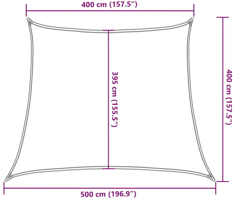 Saulės skėtis, burė, 160 g/m², trapecijos formos, smėlio spalvos, 4/5x4 m, HDPE