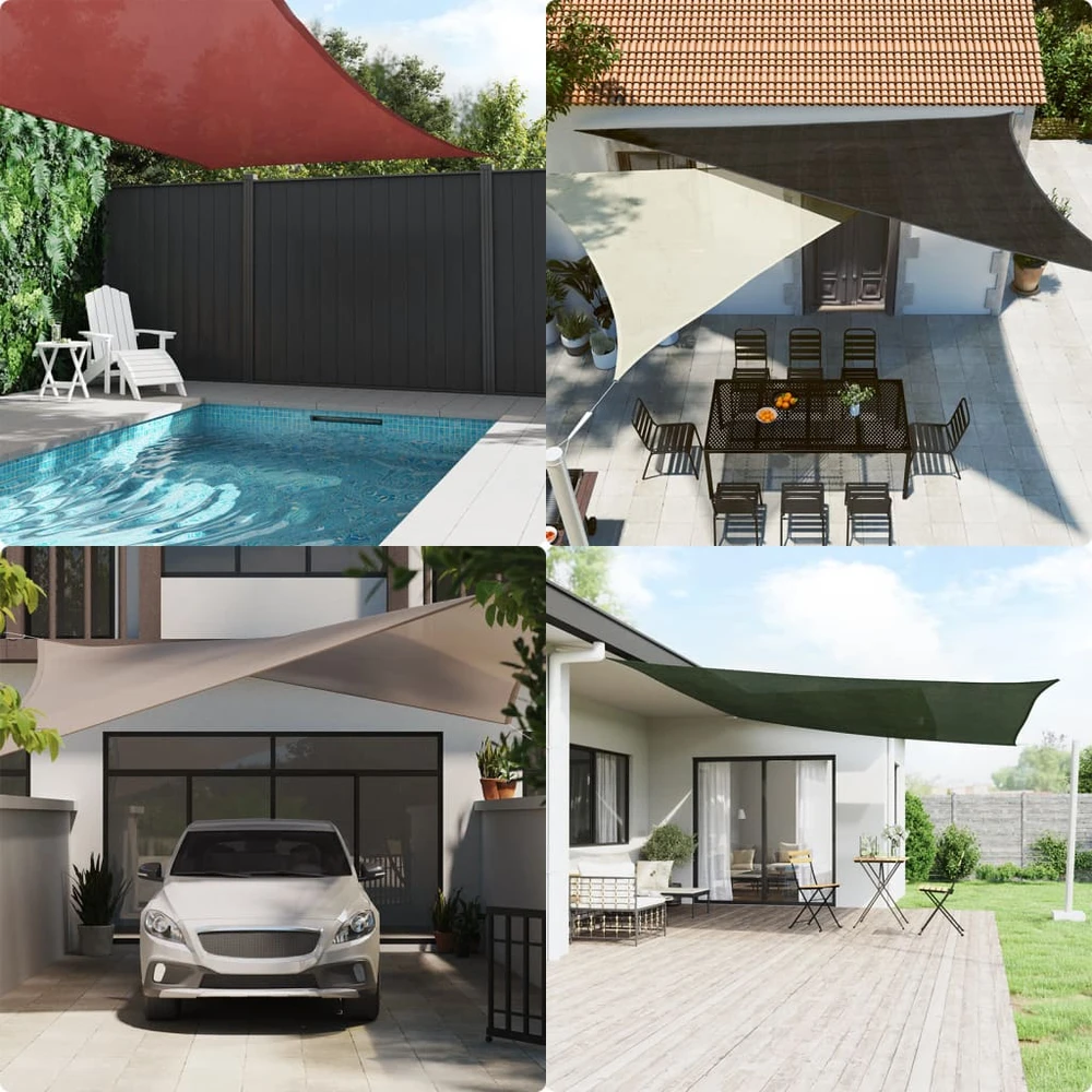 Saulės skėtis, burė, 160 g/m², trikampė, šviesiai pilka, 3x4x5 m, HDPE