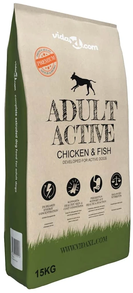 Sausas Maistas šunims, Adult Active vištiena & žuvis, 15kg