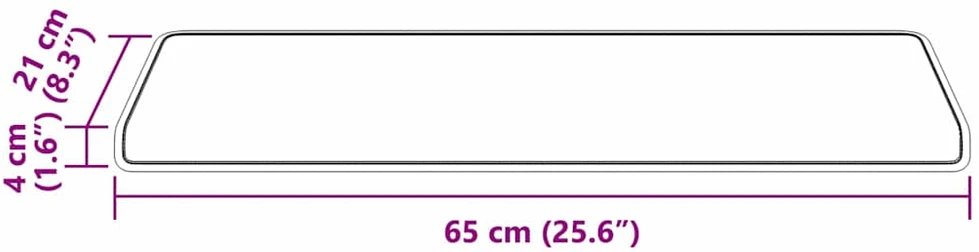 Savaime prilipantys laiptų kilimėliai 15 vnt. 65 x 21 x 4 cm