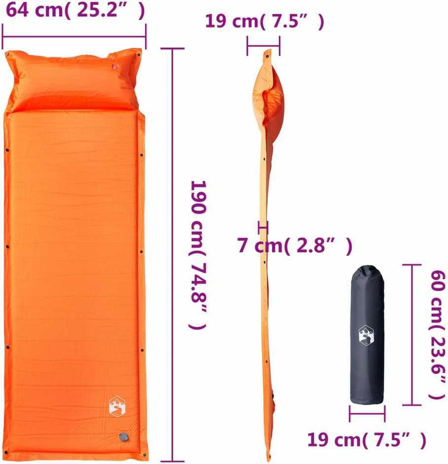 Savaime prisipučiantis stovyklavimo čiužinys, oranžinis