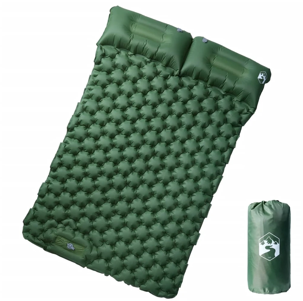 Savaime prisipučiantis dvivietis stovyklavimo čiužinys, žalias