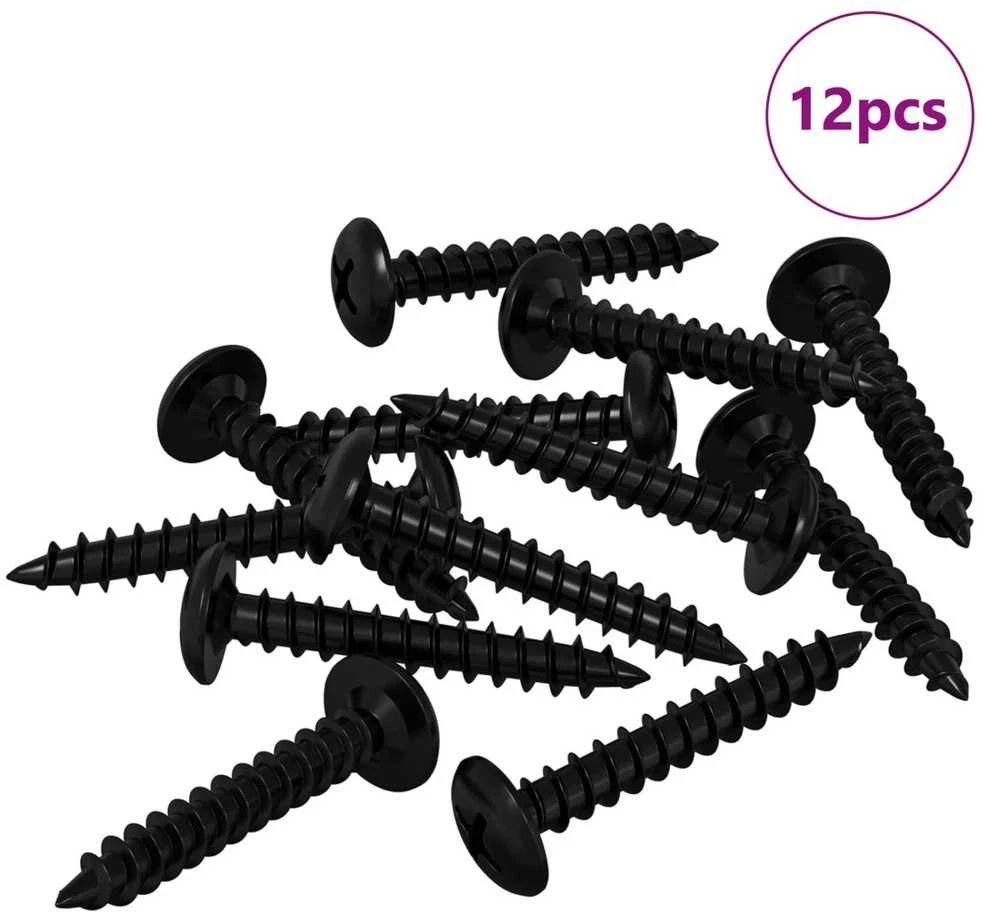 Savarankiškai įsukamas vienas 12 vnt. Juoda 4 x 25 mm Plienas