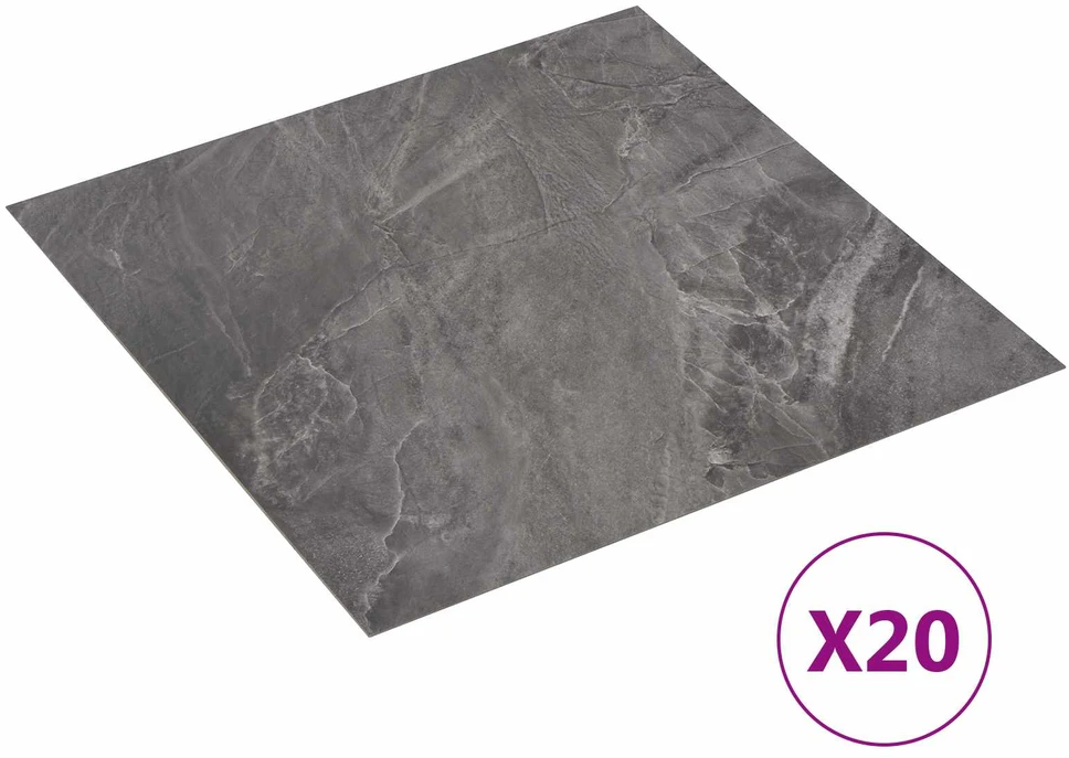 Savesiūnančių Grindų Plokštės Juoda 30,5 x 30,5 cm 20 vnt. PVC