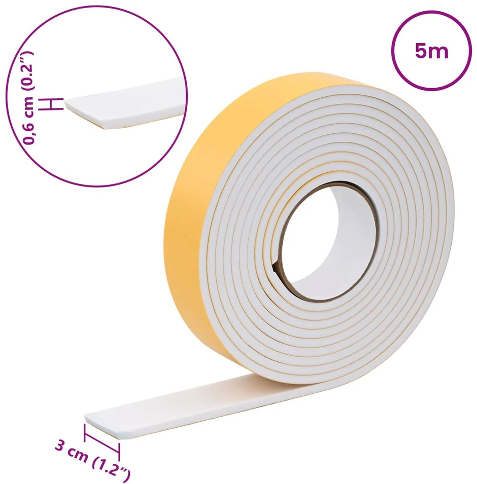 Savigautinė putų juosta 10 vnt. Balta 30mm x 5m CR putplastis