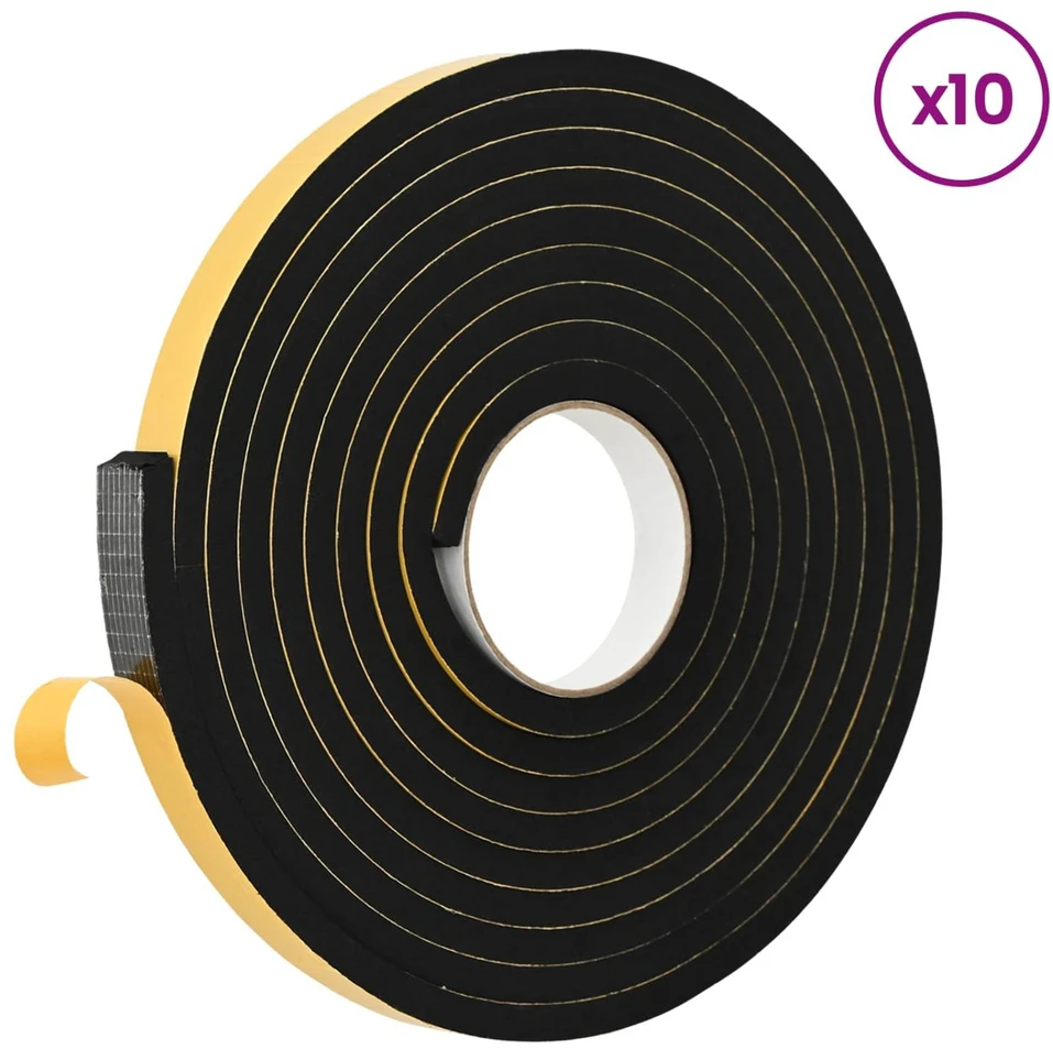 Savigautinė putų juosta 10 vnt. Juoda 20mm x 5m CR putplastis