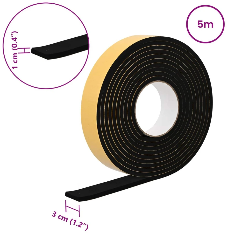 Savigautinė putų juosta 10 vnt. Juoda 30mm x 5m CR putplastis