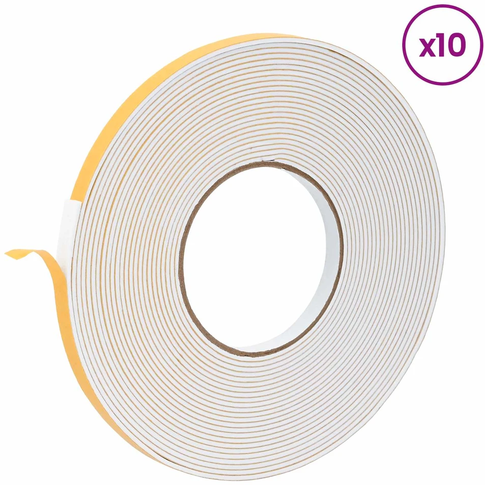 Savigautinė putų juosta 10 vnt. Balta 10mm x 10m CR putplastis