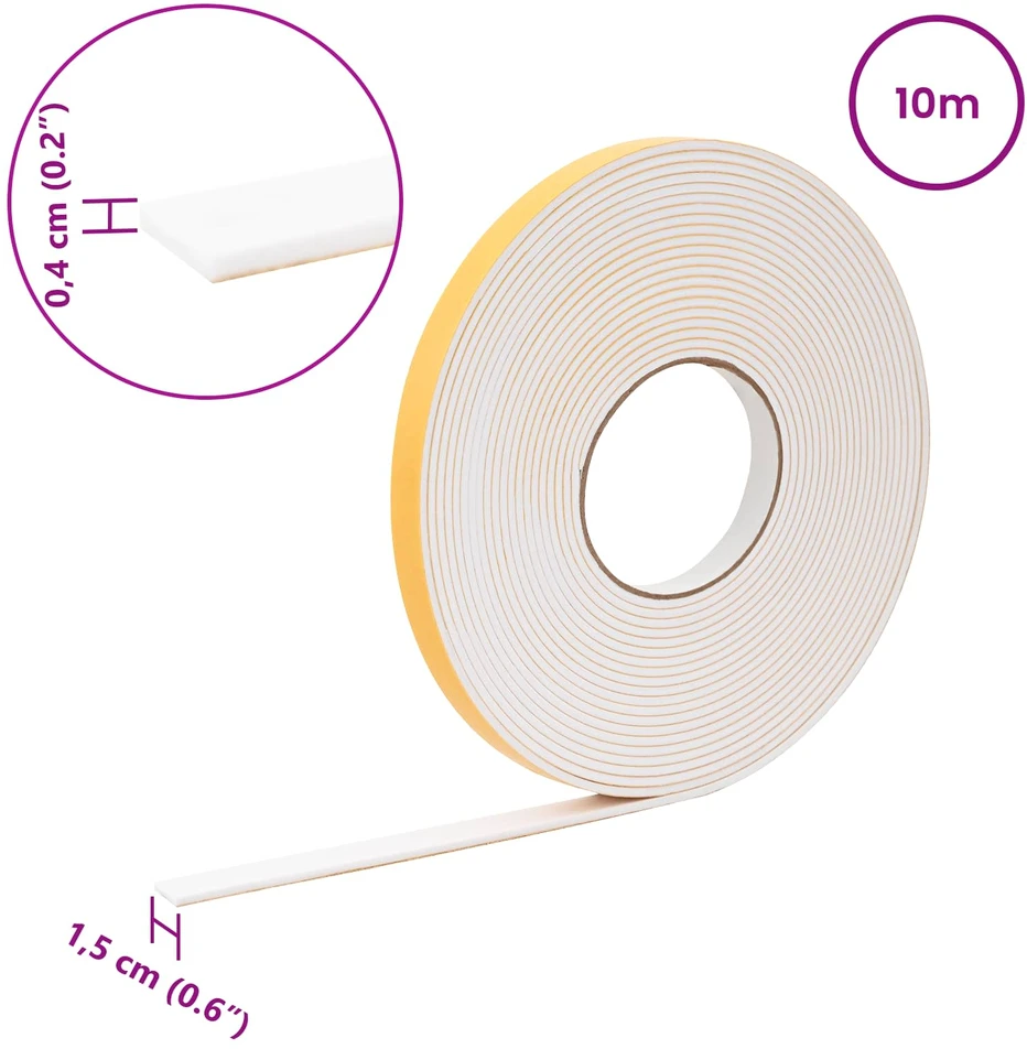 Savigautinė putų juosta 10 vnt. Balta 15mm x 10m CR putplastis