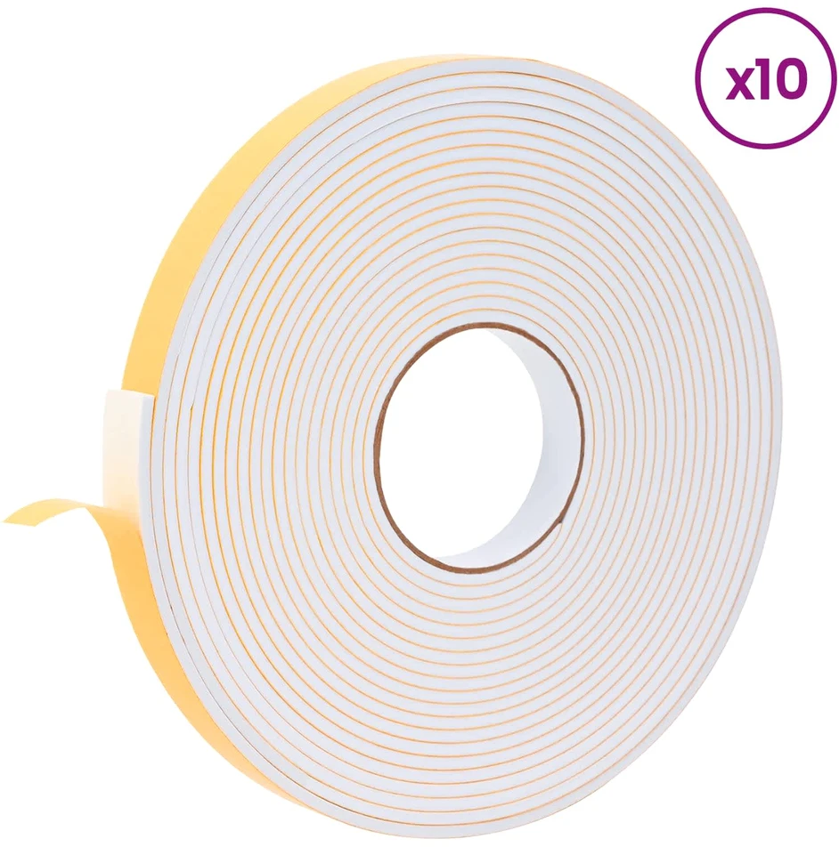 Savigautinė putų juosta 10 vnt. Balta 20mm x 10m CR putplastis