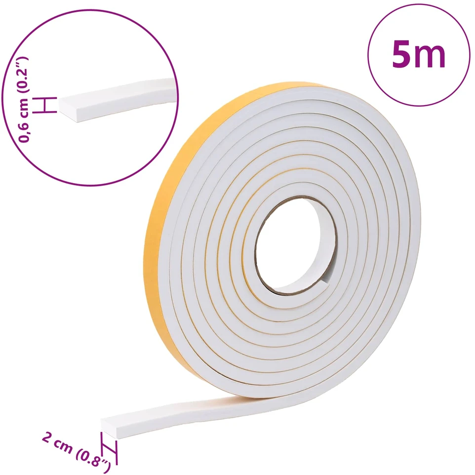 Savigautinė putų juosta 10 vnt. Balta 20mm x 5m CR putplastis