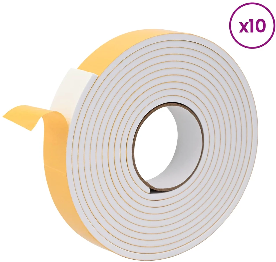 Savigautinė putų juosta 10 vnt. Balta 40mm x 5m CR putplastis