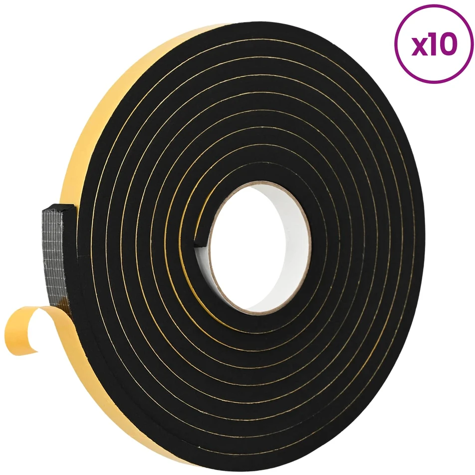 Savigautinė putų juosta 10 vnt. Juoda 20mm x 5m CR putplastis