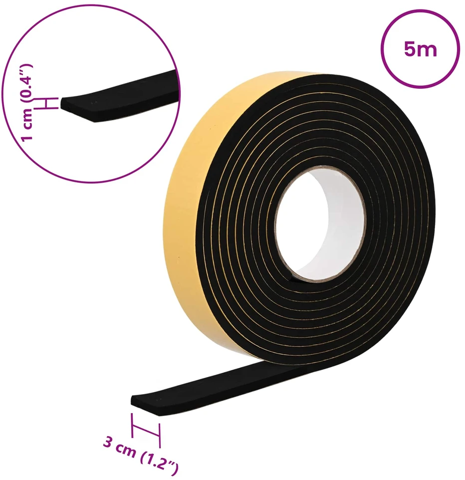 Savigautinė putų juosta 10 vnt. Juoda 30mm x 5m CR putplastis