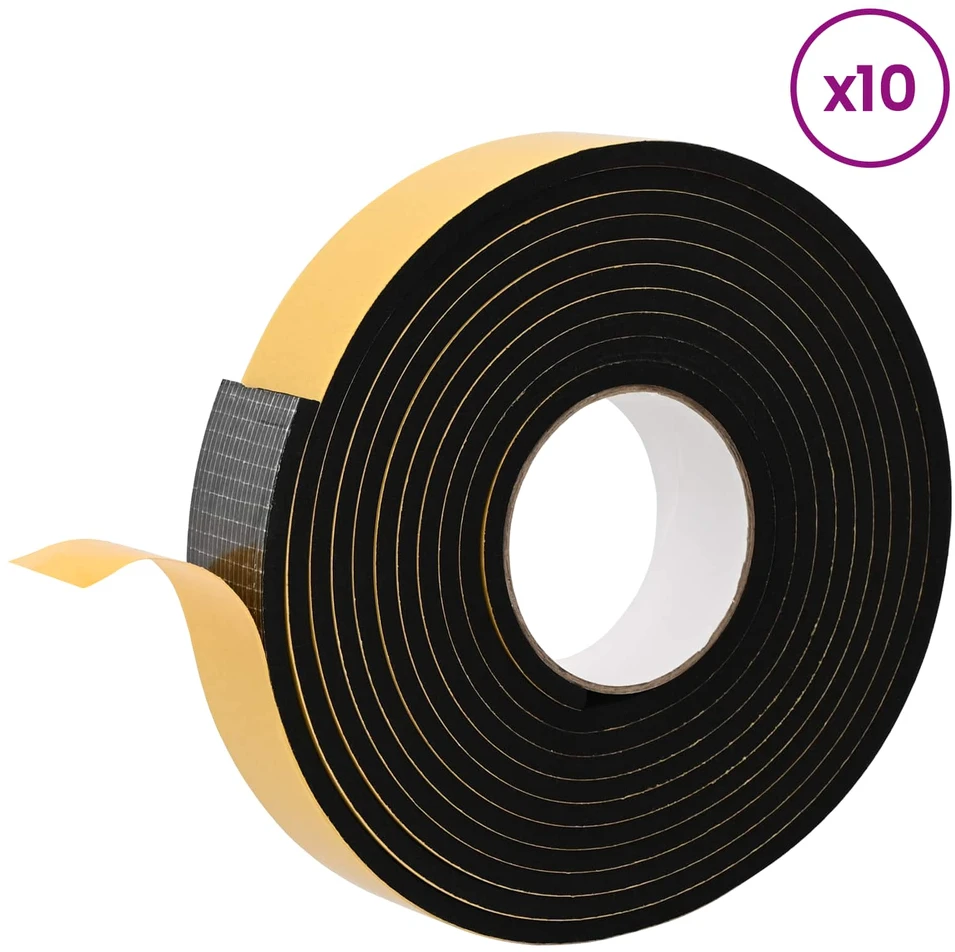 Savigautinė putų juosta 10 vnt. Juoda 30mm x 5m CR putplastis