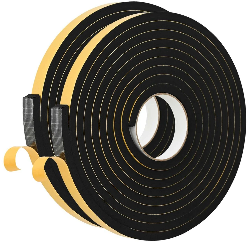 Savigautinė putų juosta 2 vnt. Juoda 20mm x 5m CR putplastis