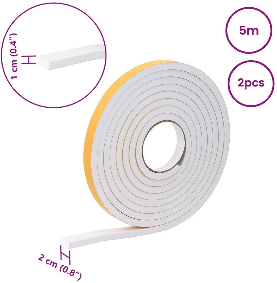 Savigautinė putų juosta 2 vnt. Balta 20mm x 5m CR putplastis
