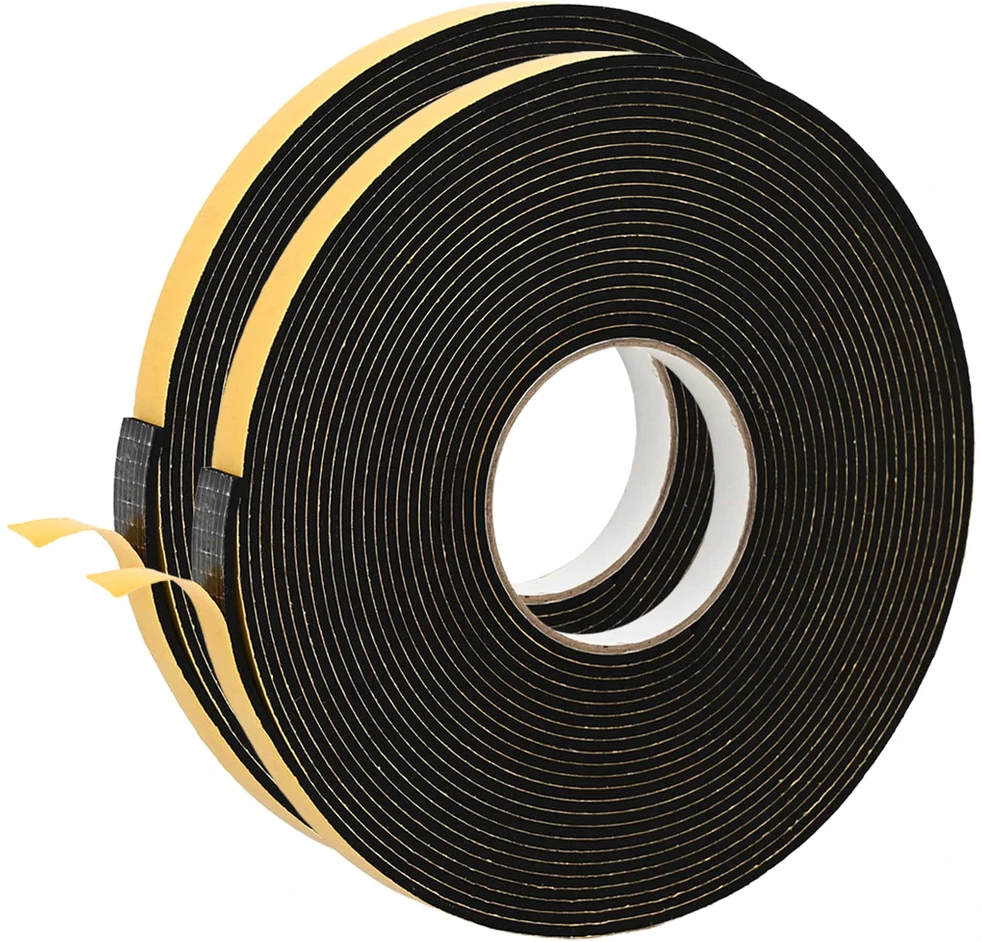 Savigautinė putų juosta 2 vnt. Juoda 15mm x 10m CR putplastis