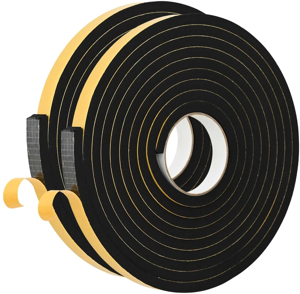 Savigautinė putų juosta 2 vnt. Juoda 20mm x 5m CR putplastis