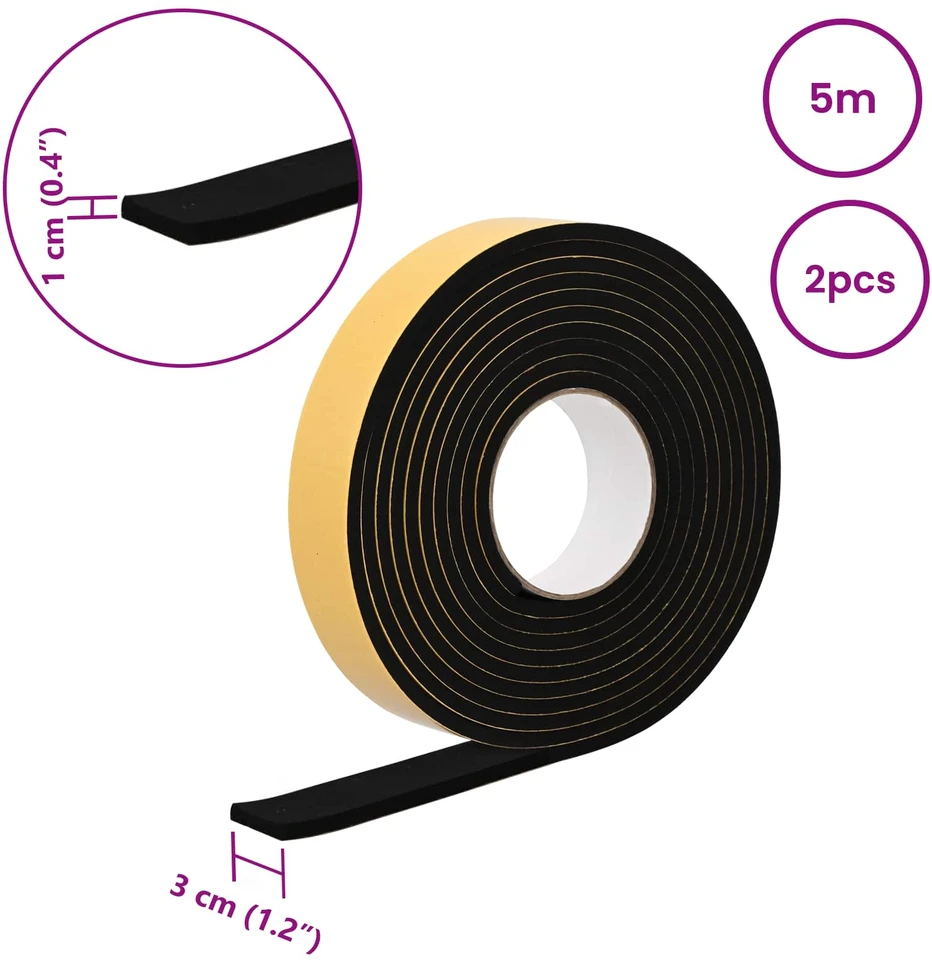 Savigautinė putų juosta 2 vnt. Juoda 30mm x 5m CR putplastis