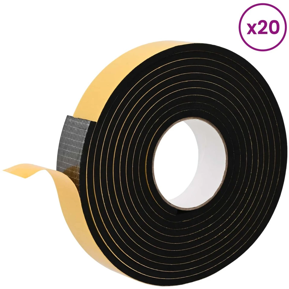 Savigautinė putų juosta 20 vnt. Juoda 40mm x 5m CR putplastis