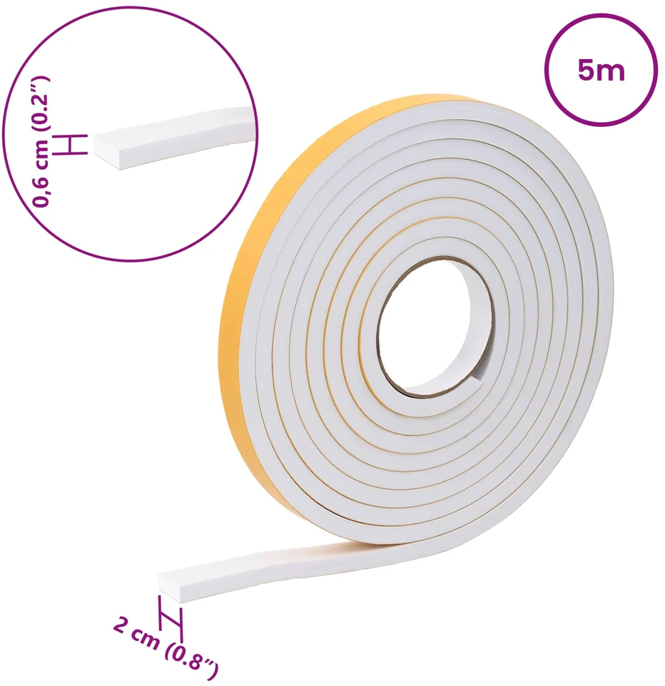 Savigautinė putų juosta 20 vnt. Balta 20mm x 5m CR putplastis
