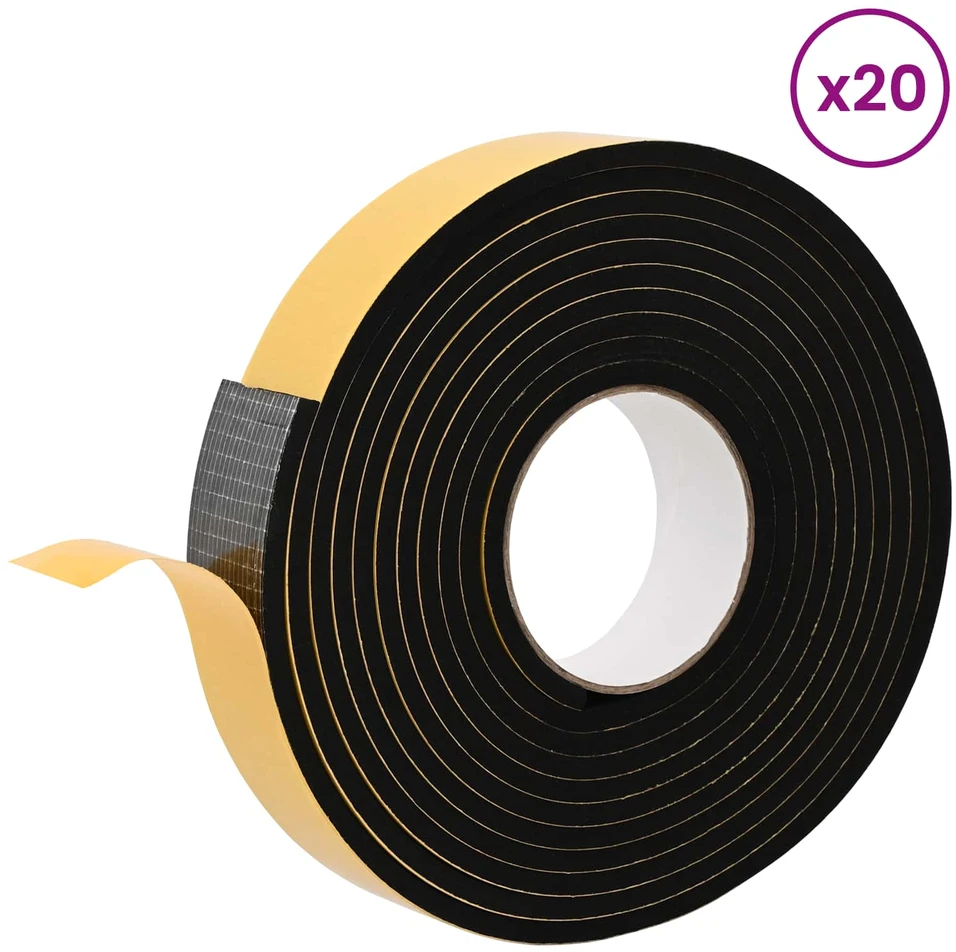 Savigautinė putų juosta 20 vnt. Juoda 40mm x 5m CR putplastis