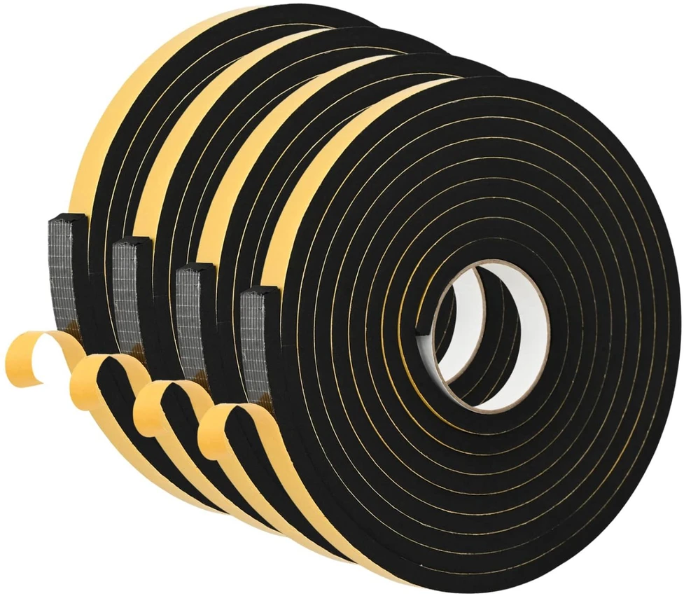 Savigautinė putų juosta 4 vnt. Juoda 15mm x 5m CR putplastis