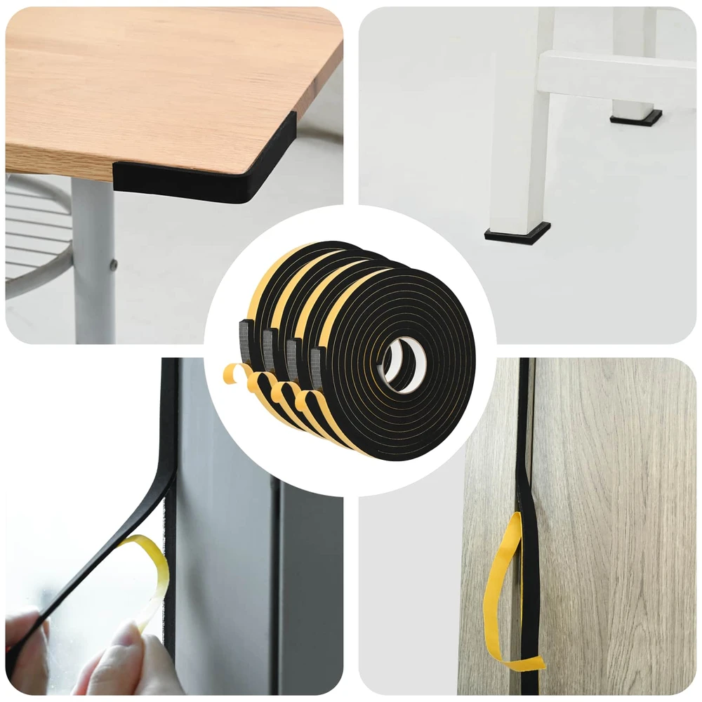Savigautinė putų juosta 4 vnt. Juoda 20mm x 5m CR putplastis