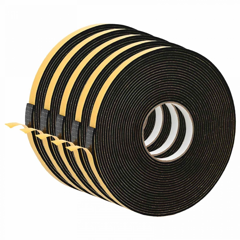 Savigautinė putų juosta 5 vnt. Juoda 10mm x 10m CR putplastis