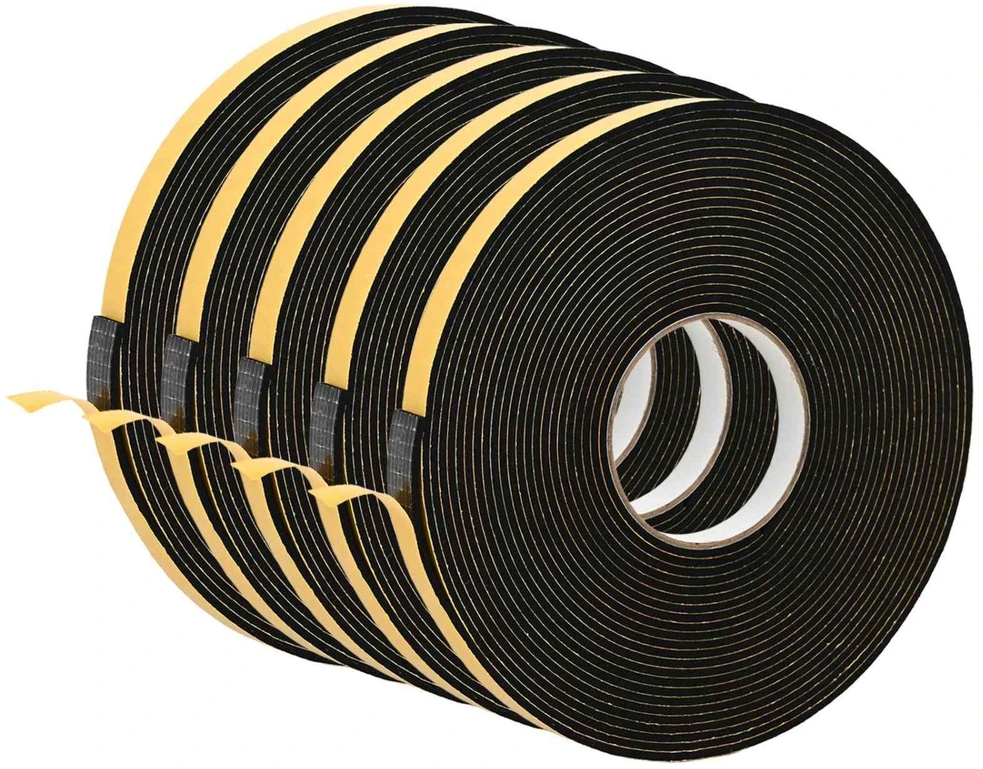 Savigautinė putų juosta 5 vnt. Juoda 15mm x 10m CR putplastis