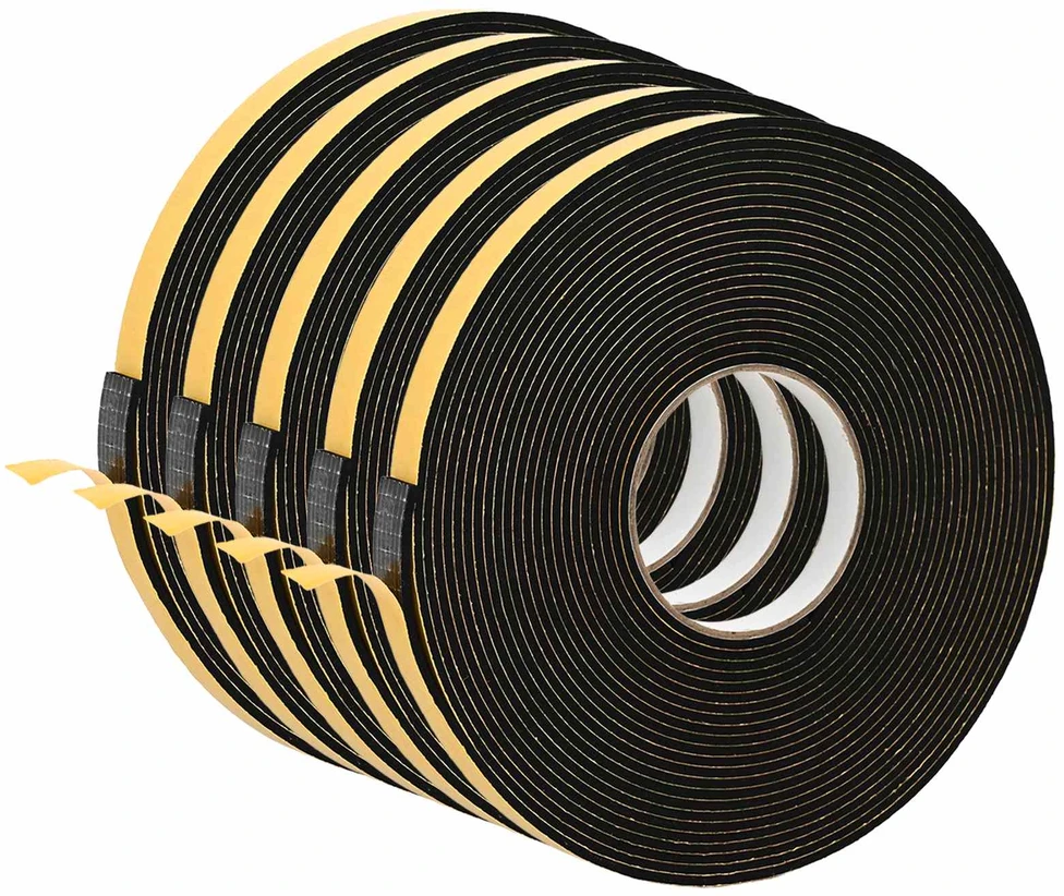 Savigautinė putų juosta 5 vnt. Juoda 10mm x 10m CR putplastis