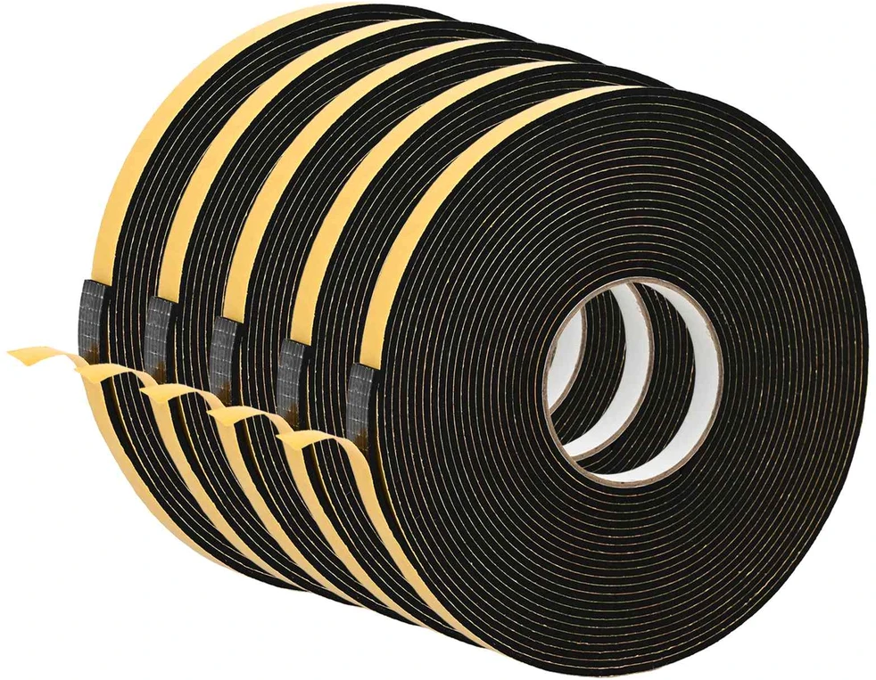 Savigautinė putų juosta 5 vnt. Juoda 15mm x 10m CR putplastis
