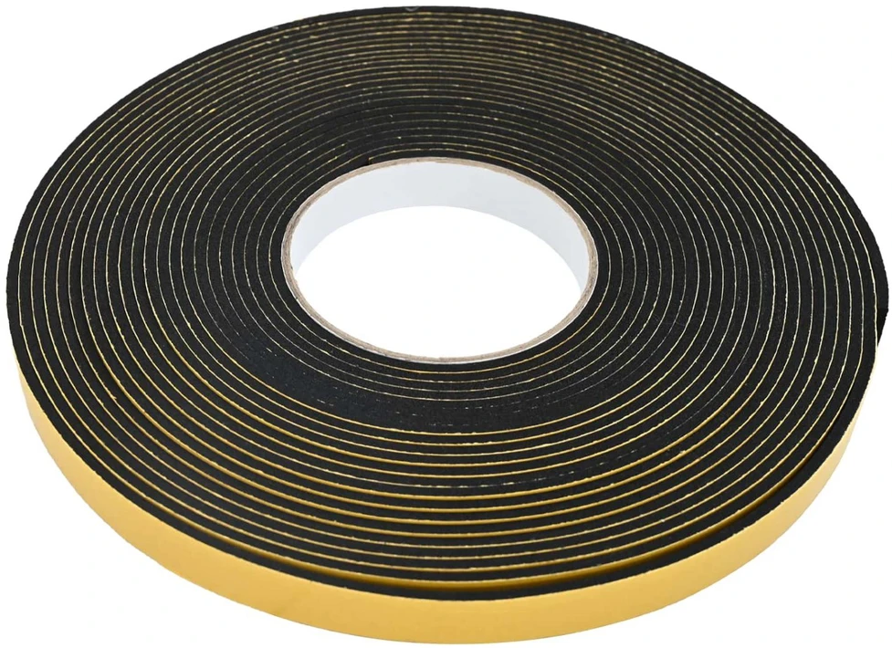 Savigautinė putų juosta Juoda 15mm x 10m CR putplastis