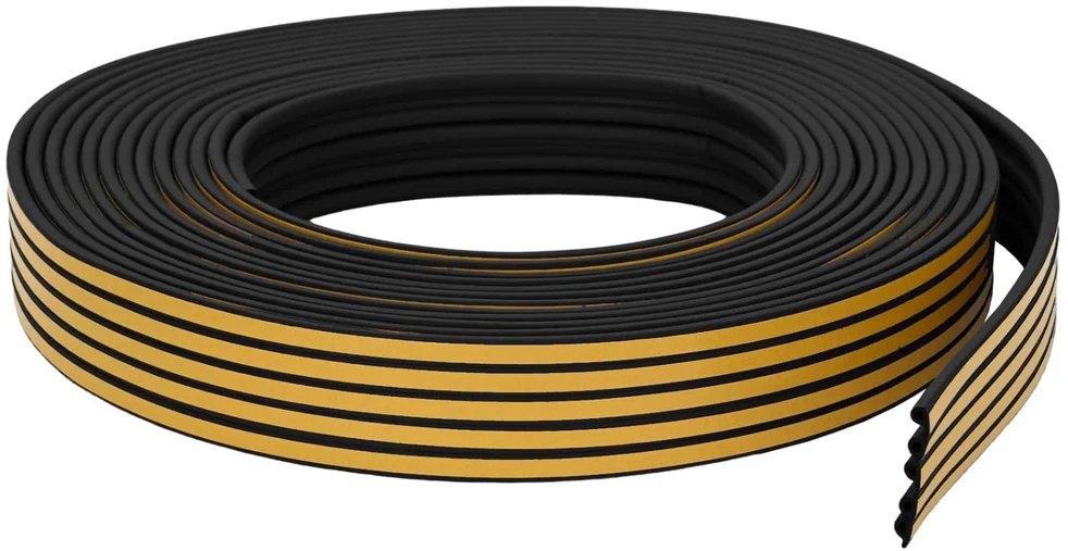 Savipolimerinis langų sandariklis Juoda 9 x 6 mm 12 m