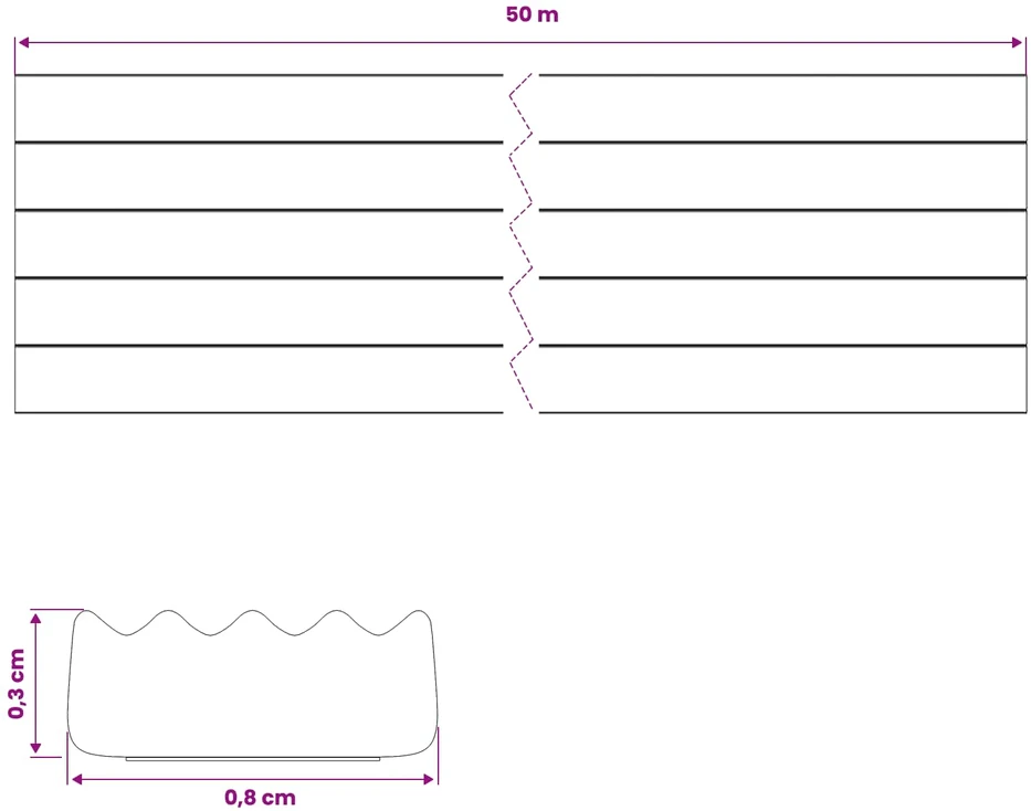Savipolimerinis langų sandariklis Juoda 8 x 3 mm 50 m