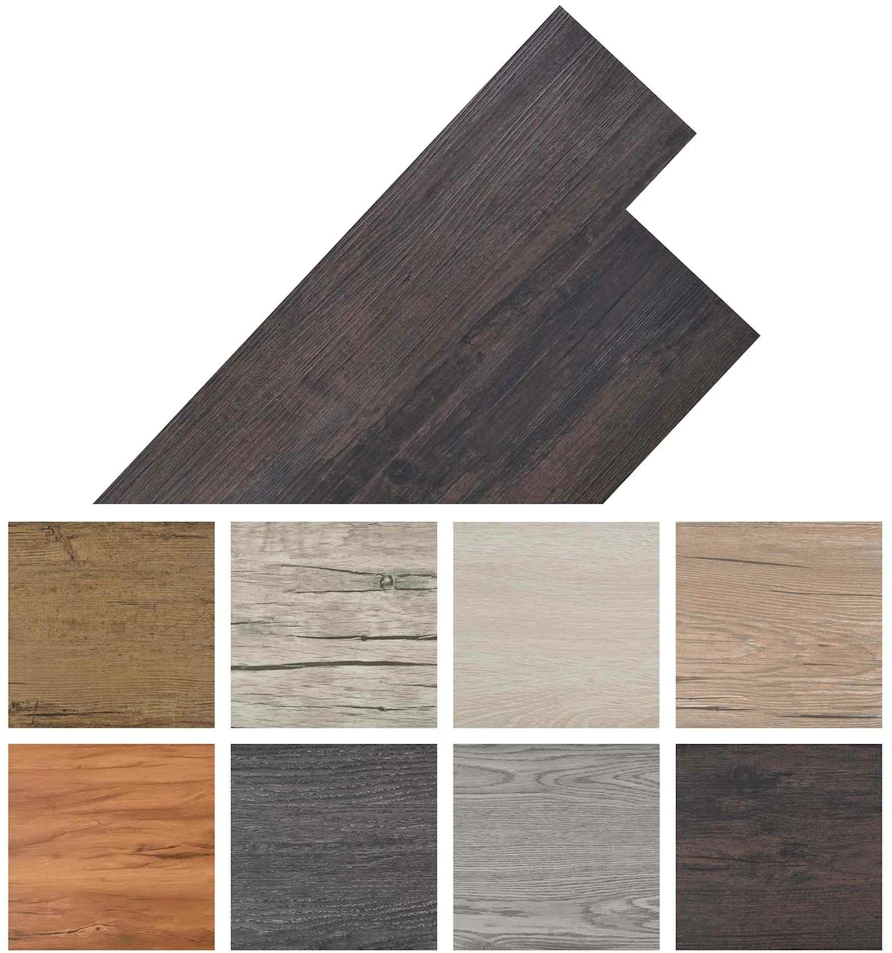 Savitepliamos PVC grindų lentos Tamsiai rudas 30,5 x 61 cm