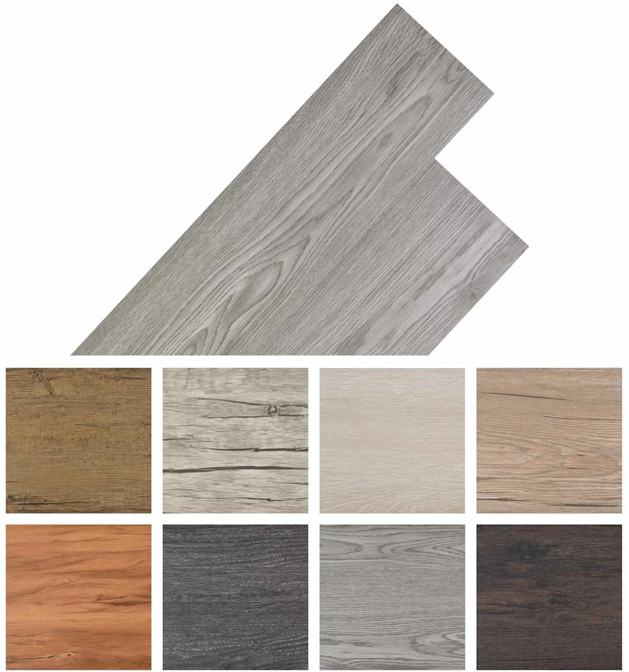Savitepliamos PVC grindų lentos Tamsiai pilka 30,5 x 61 cm