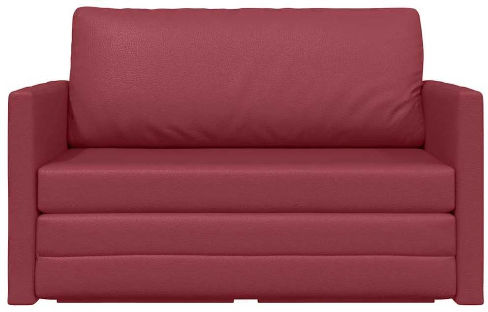Sofa lova Vyno raudona 124 x 71 x 78 cm Dirbtinė Oda