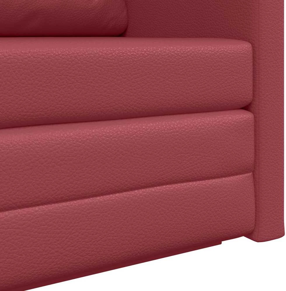 Sofa lova Vyno raudona 124 x 71 x 78 cm Dirbtinė Oda
