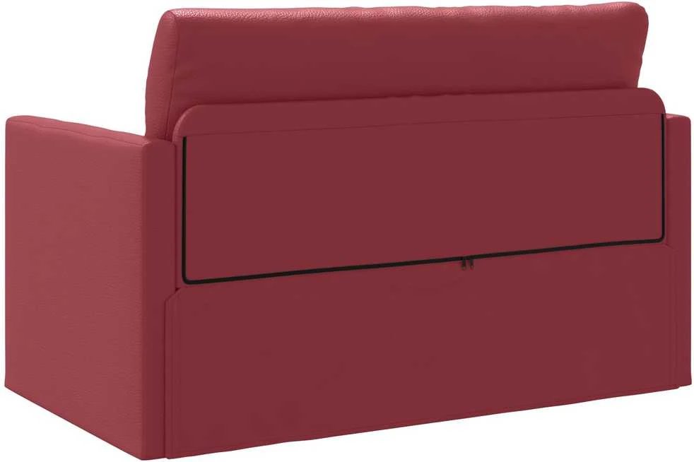 Sofa lova Vyno raudona 124 x 71 x 78 cm Dirbtinė Oda
