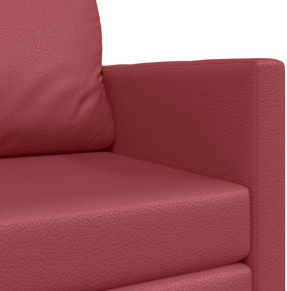 Sofa lova Vyno raudona 124 x 71 x 78 cm Dirbtinė Oda