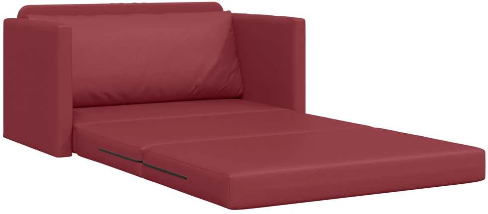 Sofa lova Vyno raudona 124 x 71 x 78 cm Dirbtinė Oda
