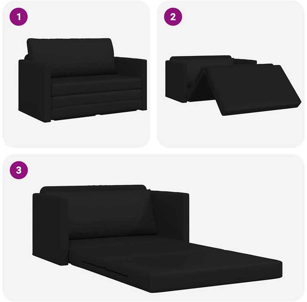 Sofa lova Juoda 124 x 71 x 78 cm Dirbtinė Oda