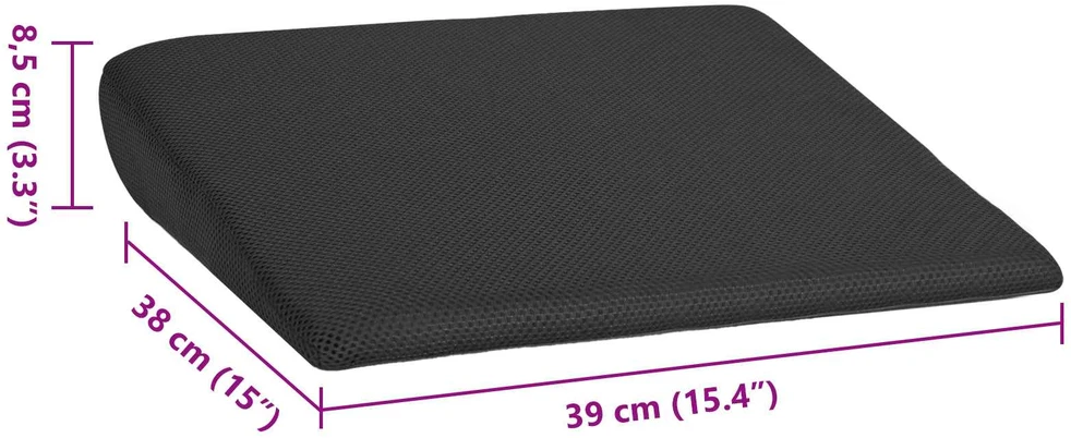 Sėdynės pagalvėlė Juoda 39 x 38 x 8,5 cm PU putos