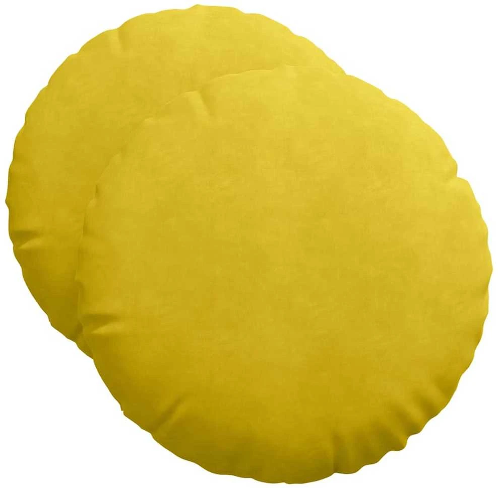 Sėdynių pagalvėlės 2 vnt. Aksomas Geltona Ø50 x 19 cm