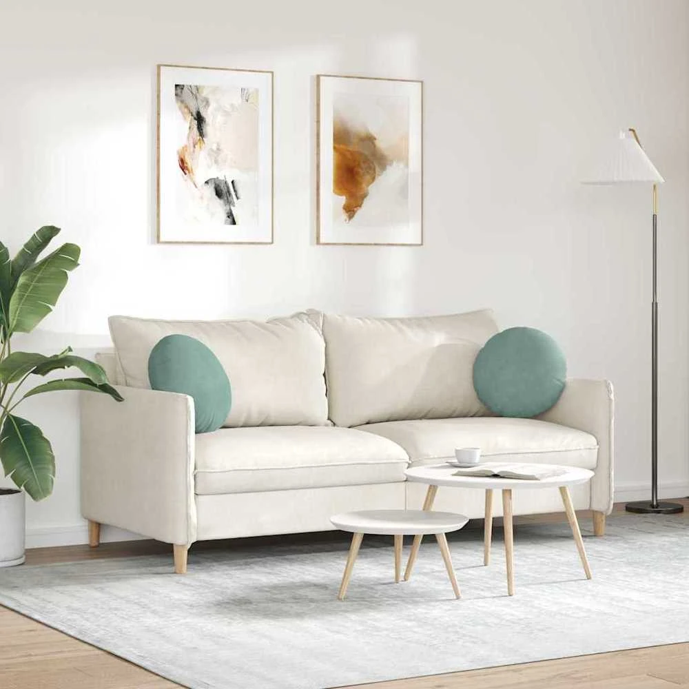 Sėdynių pagalvėlės 2 pcs Jūrinė žalia Ø 40 x 13 cm Aksomas