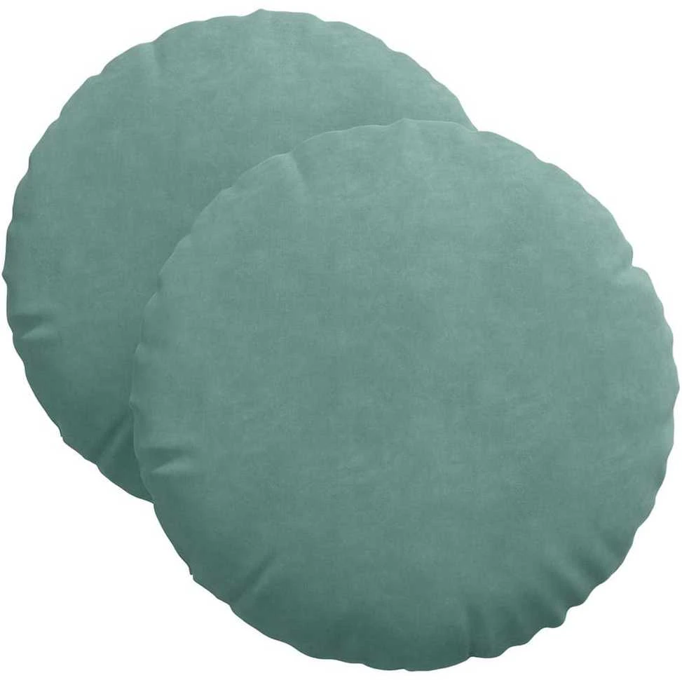 Sėdynių pagalvėlės 2 pcs Jūrinė žalia Ø 40 x 13 cm Aksomas